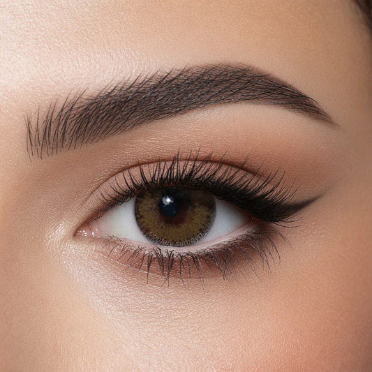 Bella Glow Radiant Hazelnut colored contact lens