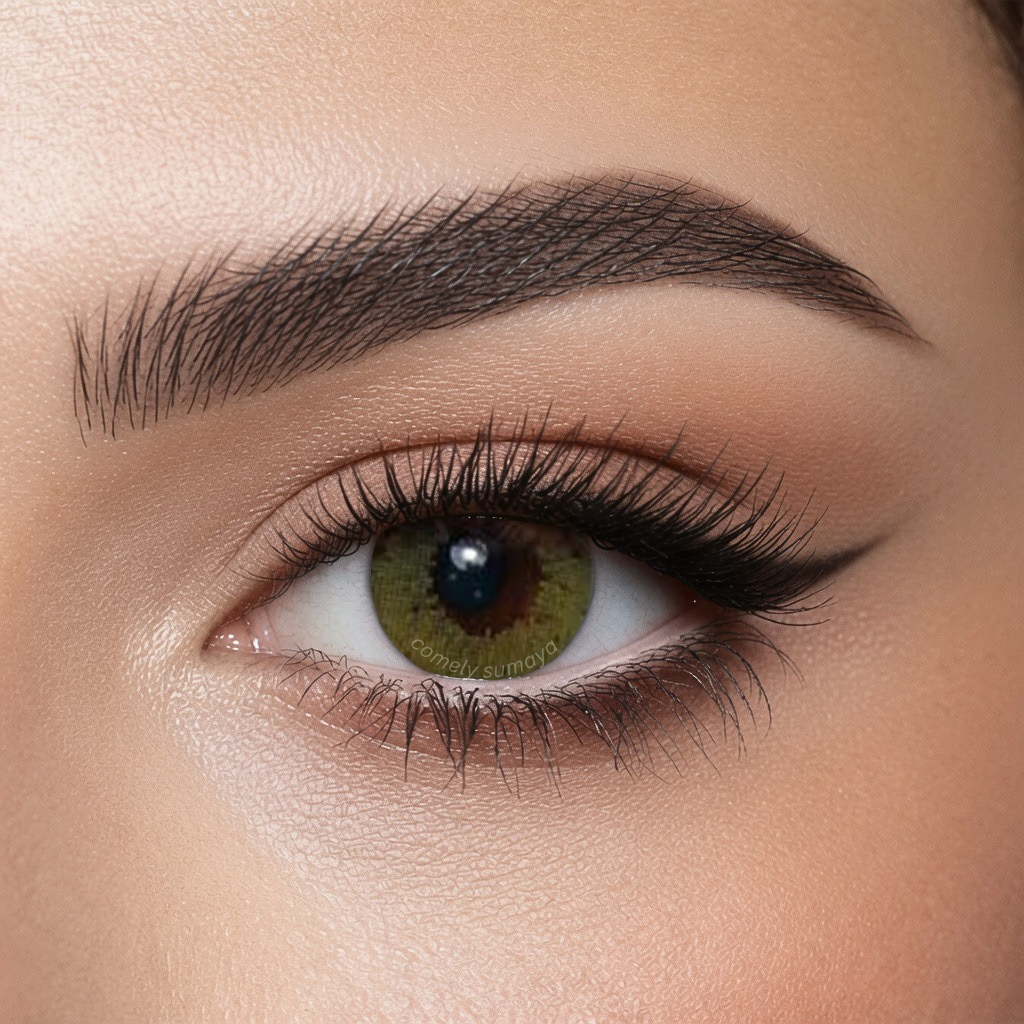 Bella Glow Lime Green colored contact lens