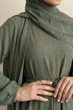 Olive Green Modest Maxi Dress
