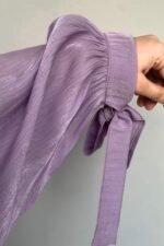 Lavender Foil Crinkle Kimono | Nimah Wear - Image 6