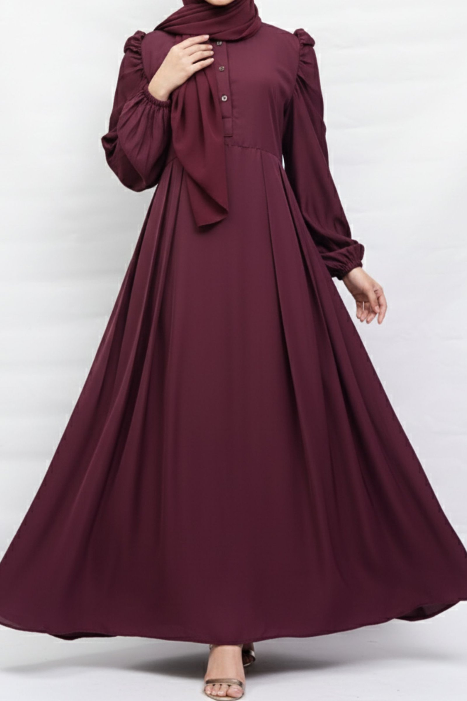 plum-crepe-modest-maxi-dress Plum crepe modest maxi dress for women